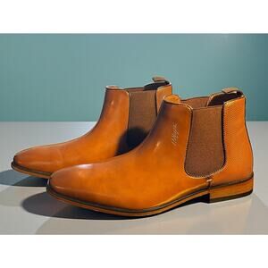 Tommy Hilfiger Dark Natural Brown 120 Sesame Men's Chelsea Boots Size 8M Retro